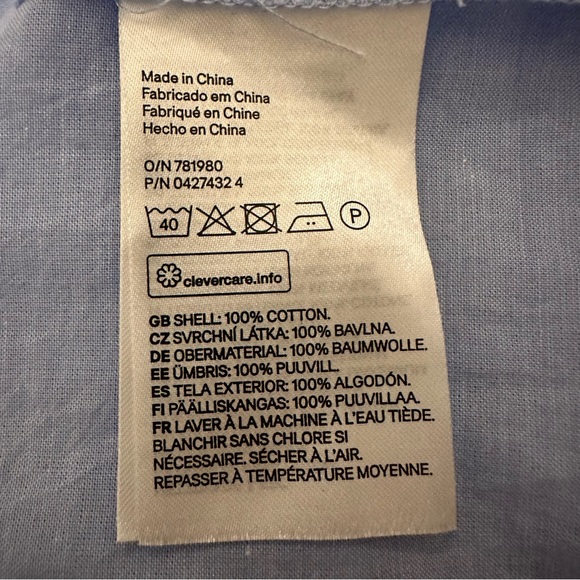 H&M Blouse in woven cotton fabric wide sleeves Collar wrapover V-Neck Size 8 - Picture 13 of 16